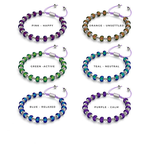 Chromata | Silber x Flieder | Stimmungsstein-Charm-Armband